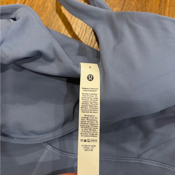 LULULEMON Align 6” Bodysuit Oasis Blue OASB Size 8 - Picture 5 of 8